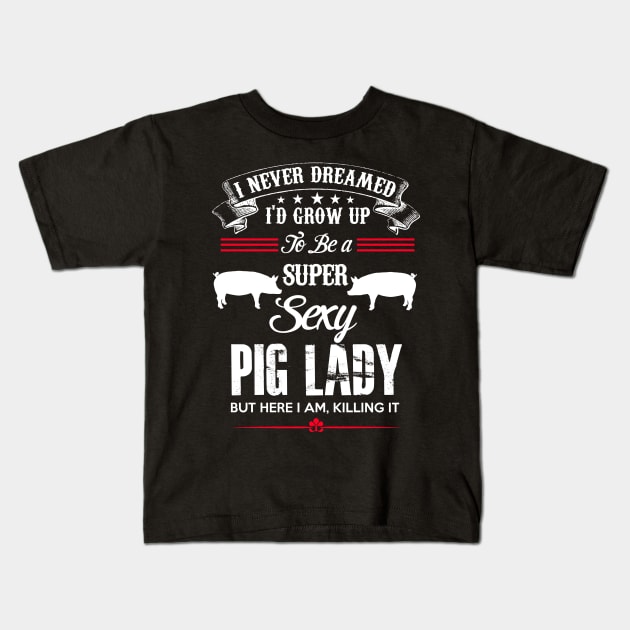 Pig Lady Kids T-Shirt by Dojaja